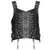 Men Gothic Vest Vintage Pu Leather Vest Men sleeveless Vest Tops Punk Cosplay Club Vest Steampunk